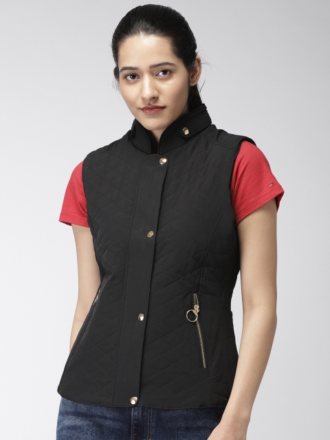 

Fort Collins Women Black Solid Quilted Jacket