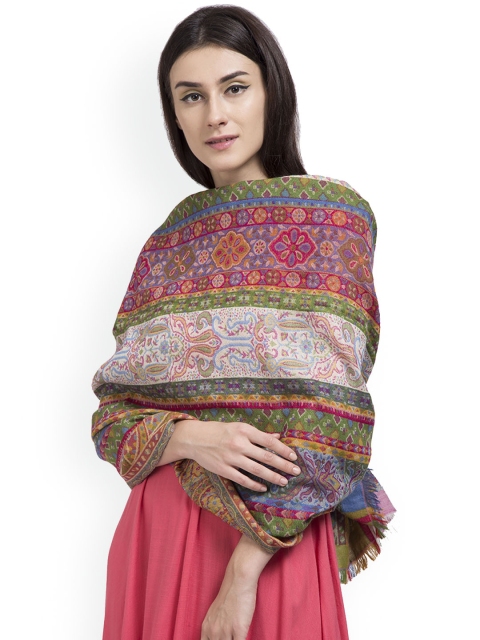 

SHINGORA Women Multicoloured Printed Woollen Shawl, Multi