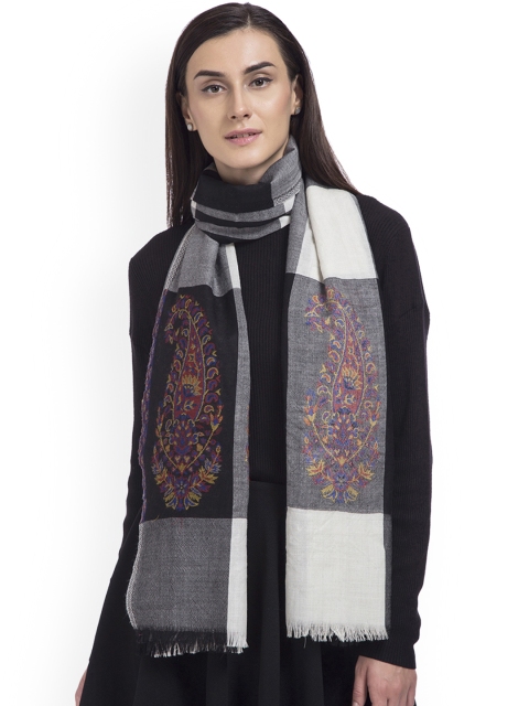

SHINGORA Women Black Woven Design Stole