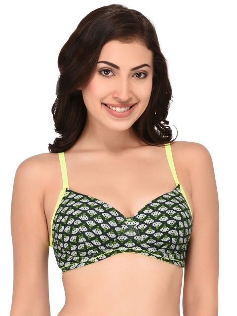 

shyaway Green Printed Non-Wired Lightly Padded Everyday Bra SU081