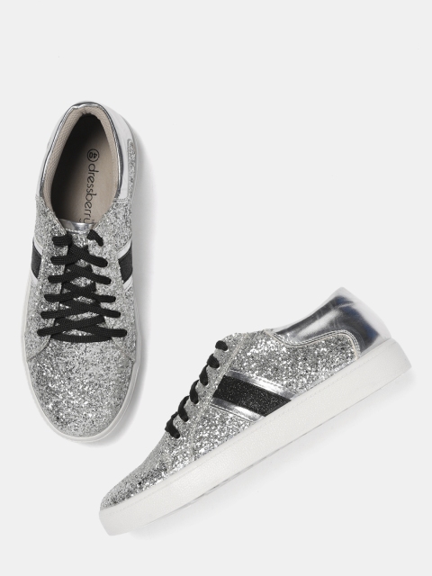 

DressBerry Women Silver-Toned Sneakers