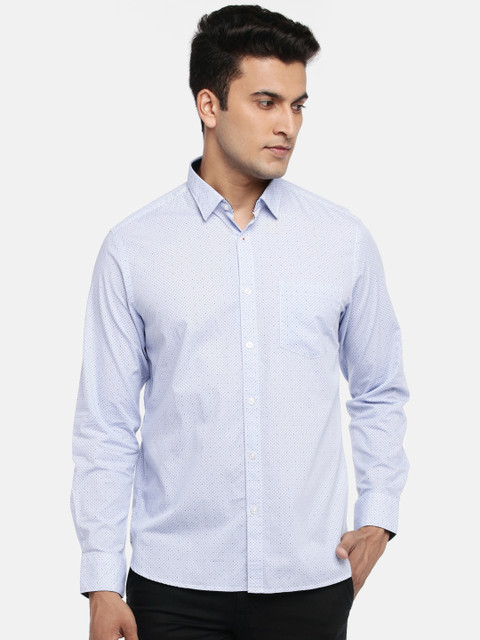 

BYFORD by Pantaloons Men Blue Slim Fit Printed Casual Shirt