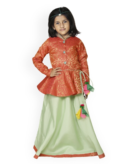

LilPicks Peach-Coloured Ready to Wear Lehenga with Blouse