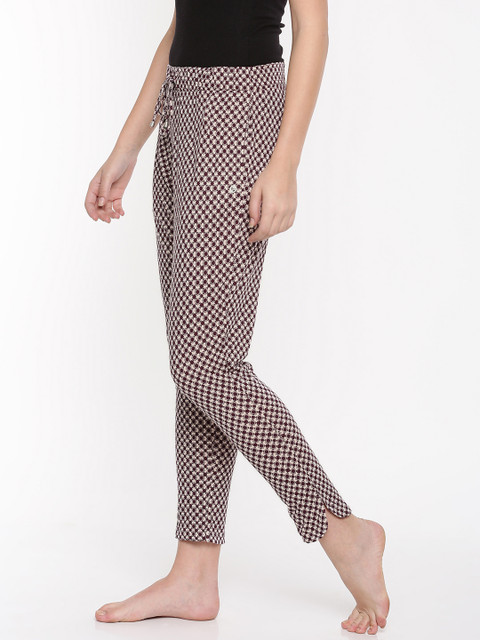 

Enamor Women Maroon Printed Relaxed Fit Shop in Pyjama Lounge Pants