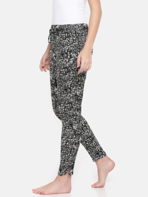 

Enamor Women Black Printed Relaxed Fit Shop in Pyjama Lounge Pants