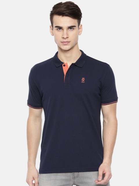 

Pepe Jeans Men Navy Blue Solid Polo Collar T-shirt