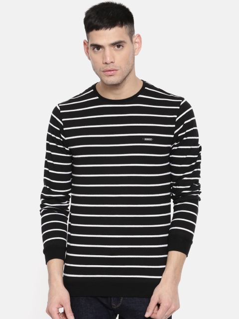 

Pepe Jeans Men Black & White Striped Round Neck T-shirt