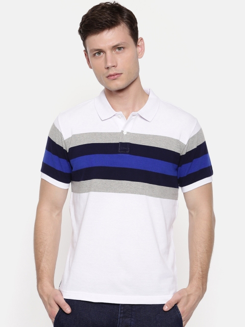 

Pepe Jeans Men White Striped Polo Collar T-shirt