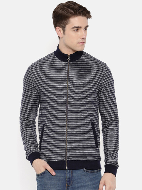 

Pepe Jeans Men Navy Blue & White Striped Sweatshirt