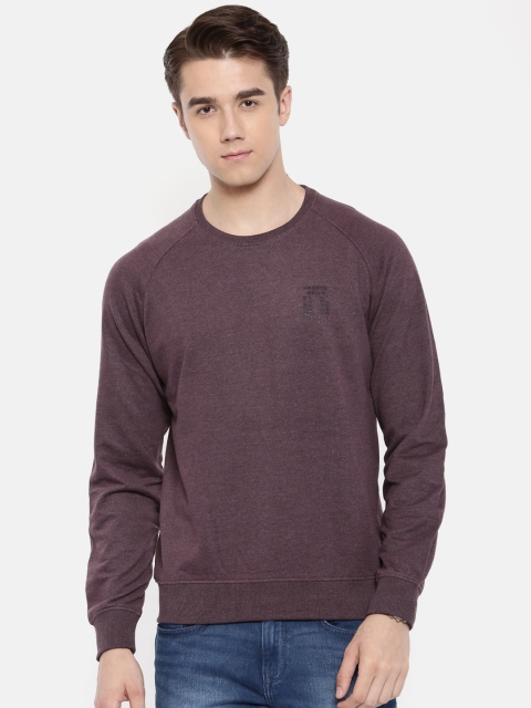 

Pepe Jeans Men Burgundy Solid Sweatshirt