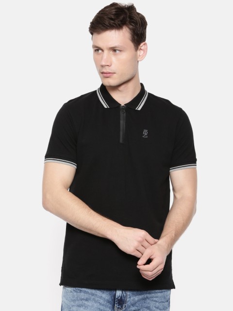 

Pepe Jeans Men Black Solid Polo Collar T-shirt