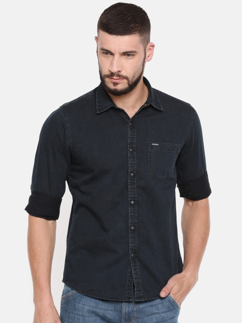 

Pepe Jeans Men Navy Blue Regular Fit Dollar Denim Casual Shirt