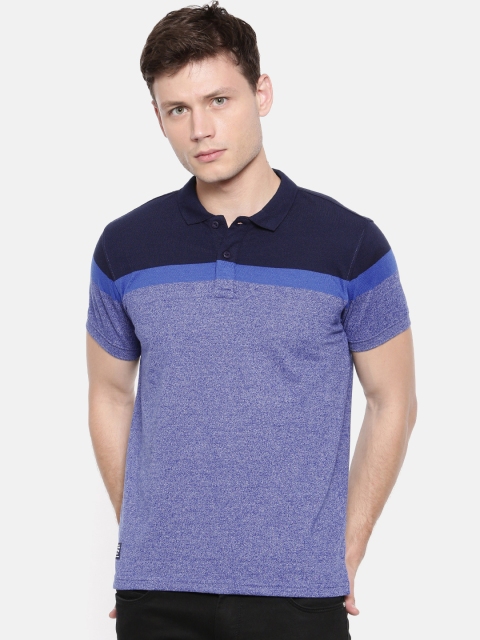 

Pepe Jeans Men Blue Colourblocked Polo Collar Pure Cotton T-shirt, Navy blue