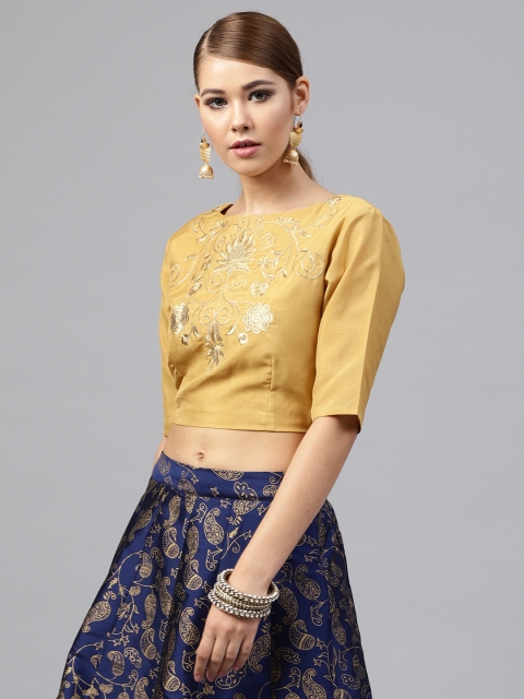 

Juniper Women Beige Printed Crop Top