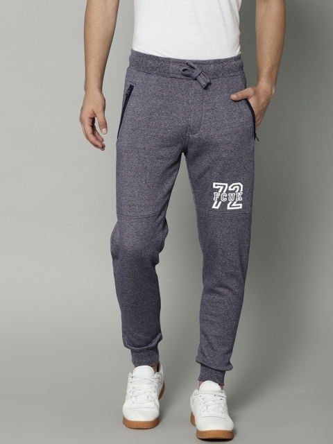 

French Connection Men Marine Blue Solid Joggers