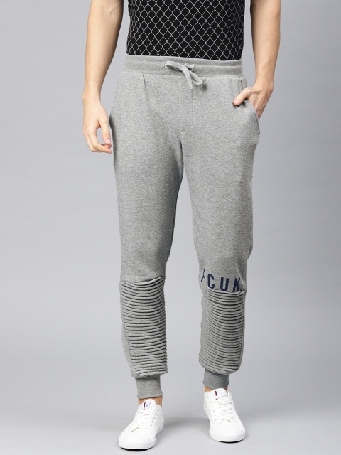 

French Connection Men Grey Melange Solid Joggers