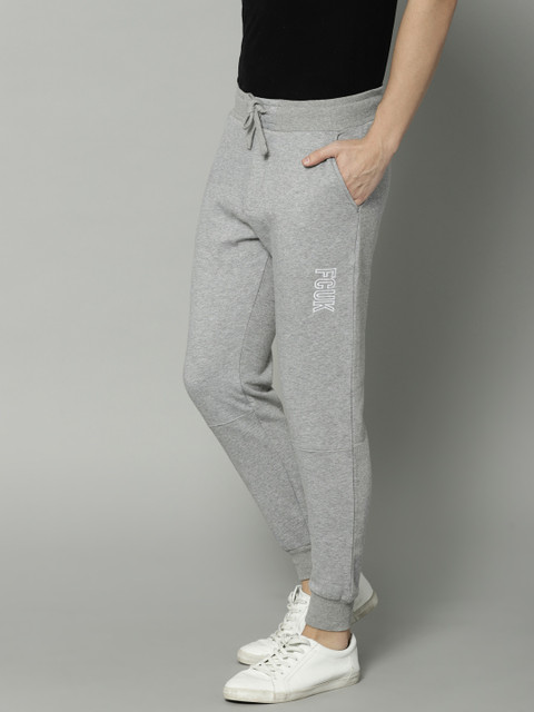 

French Connection Men Grey Melange Solid Joggers