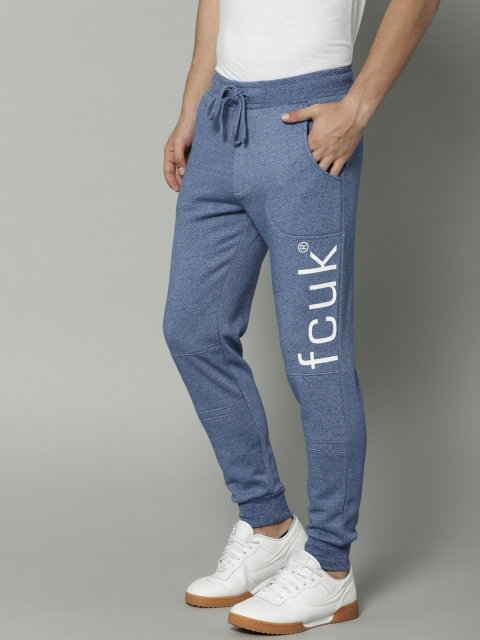 

French Connection Men Blue FC BLOCK Solid Joggers