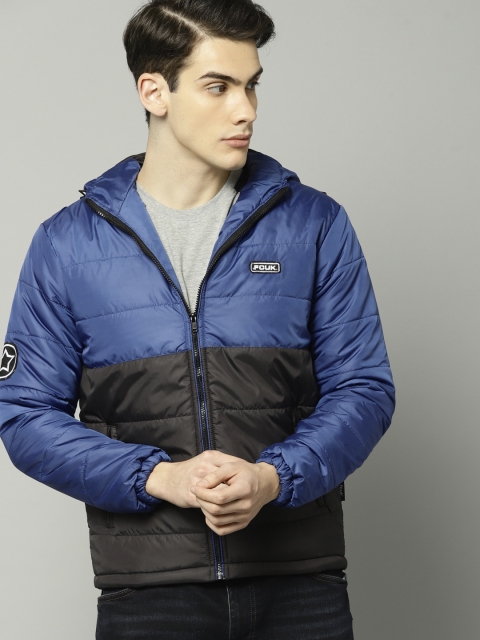 

French Connection Men Black Colourblocked Padded Jacket
