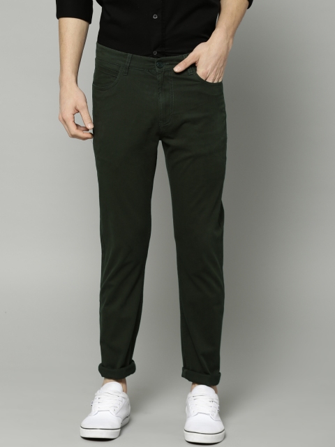 

French Connection Men Olive Green & Green Slim Fit Solid Chinos