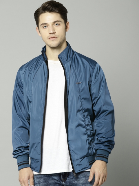 

French Connection Men Teal Solid Bomber