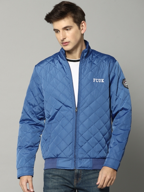 

French Connection Men Blue Solid Bomber