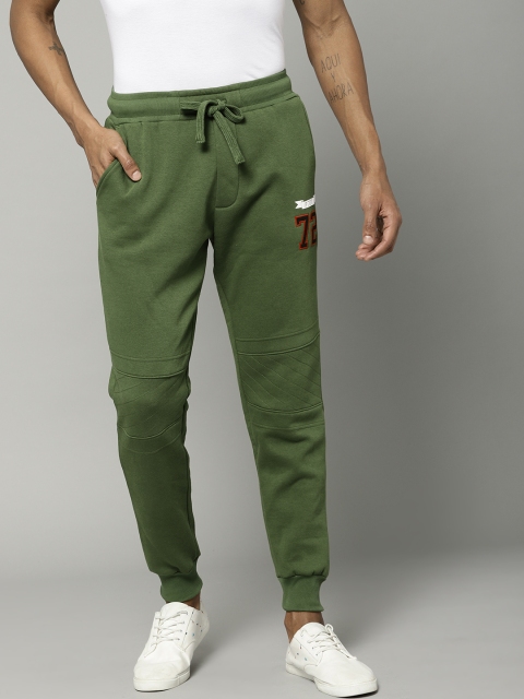 

French Connection Men Olive Green Solid Joggers