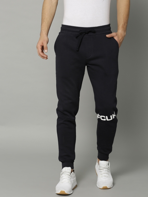 

French Connection Men Navy Blue Solid Joggers