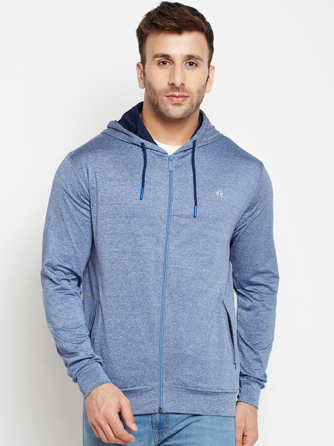 

Crimsoune Club Men Blue Solid Hooded Sweatshirt