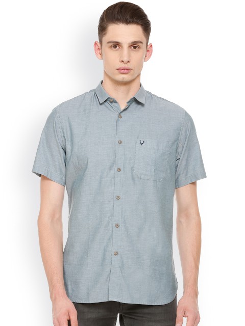 

Allen Solly Men Grey Slim Fit Solid Casual Shirt