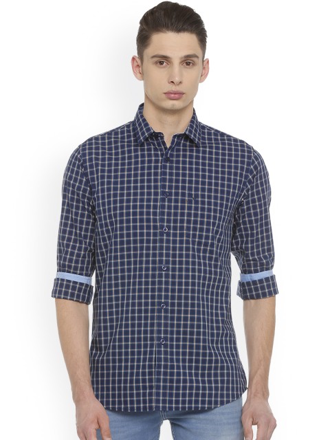 

Allen Solly Men Blue Regular Fit Checked Casual Shirt