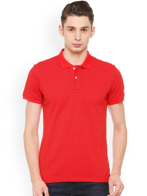 

Allen Solly Men Red Printed Polo Collar T-shirt