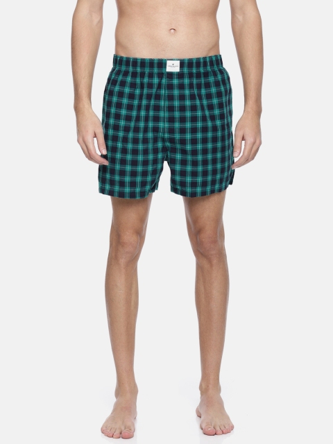 

AMERICAN EAGLE OUTFITTERS Men Green & Black Checked Boxers 7588-395