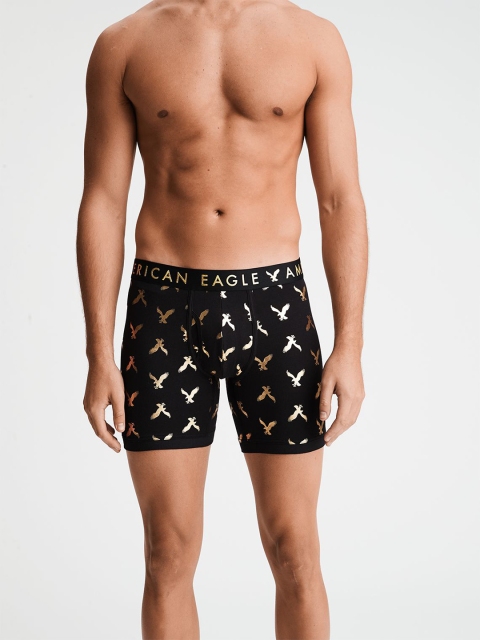 

AMERICAN EAGLE OUTFITTERS Mens Black Printed Boxer Brief 5272-85-7599145