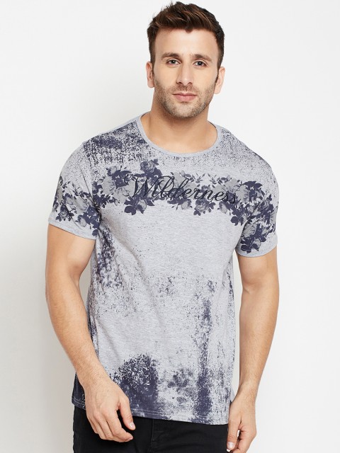 

Crimsoune Club Men Grey Printed Round Neck T-shirt