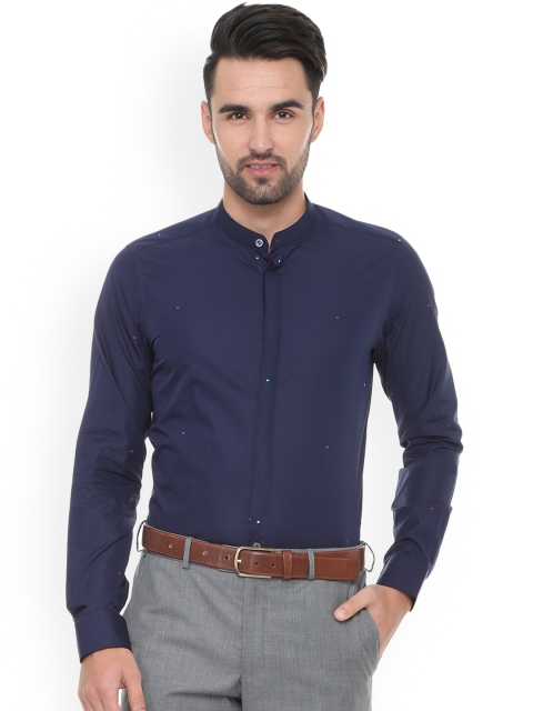 

SIMON CARTER LONDON Men Navy Blue Slim Fit Solid Formal Shirt