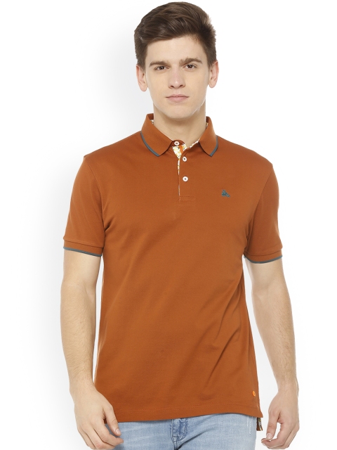 

SIMON CARTER LONDON Men Brown Solid Polo Collar T-shirt