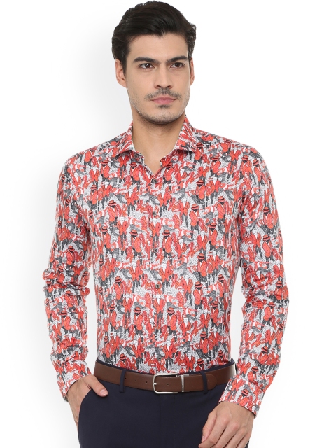 

SIMON CARTER LONDON Men Red Slim Fit Printed Casual Shirt