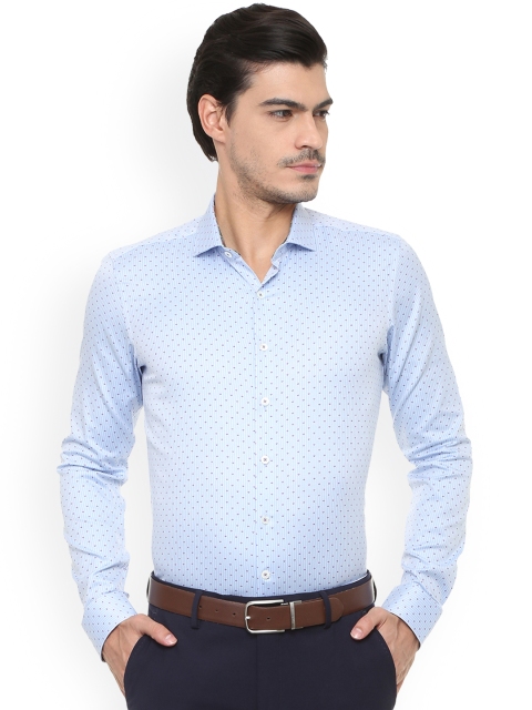 

SIMON CARTER LONDON Men Blue Slim Fit Printed Casual Shirt