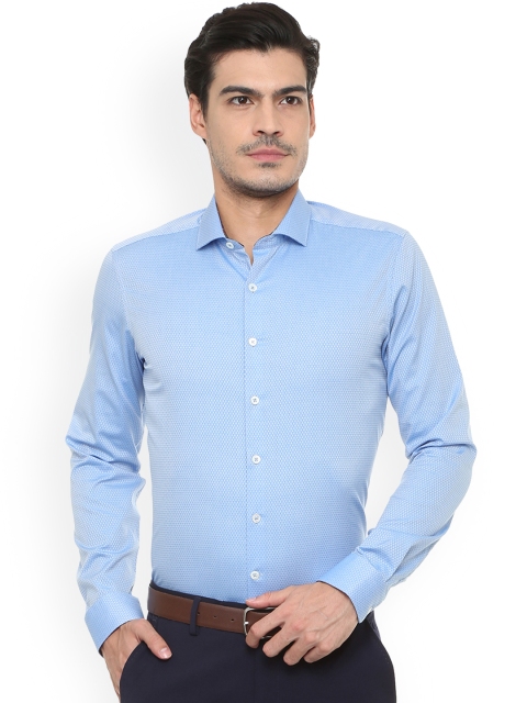 

SIMON CARTER LONDON Men Blue Slim Fit Printed Casual Shirt