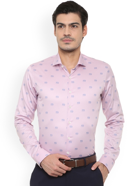 

SIMON CARTER LONDON Men Pink Slim Fit Printed Casual Shirt