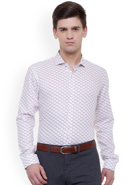 

SIMON CARTER LONDON Men White Regular Fit Printed Casual Shirt