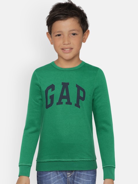 

GAP Boys' Green Long Crewneck Sweatshirt in Fleece