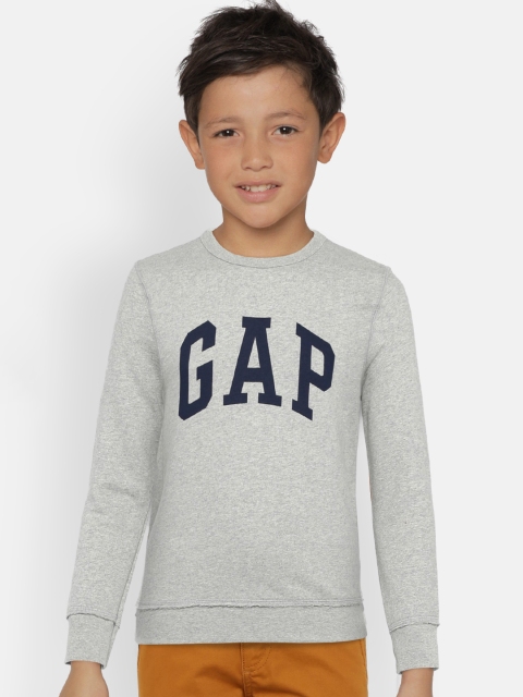 

GAP Boys' Grey Melange Solid Sweatshirt