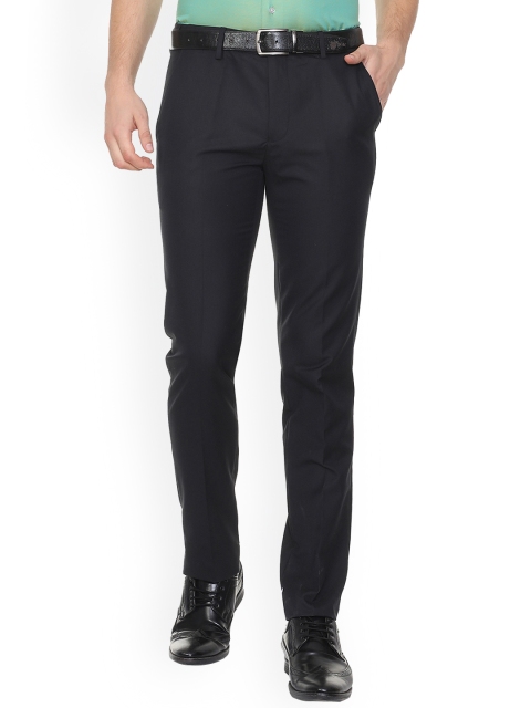 

Peter England Men Navy Blue Slim Fit Solid Formal Trousers