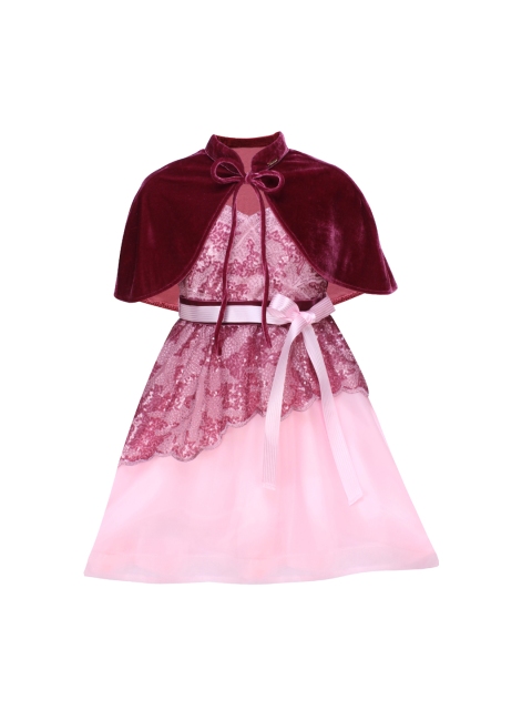 

CUTECUMBER Girls Pink Embellished Fit and Flare Dress