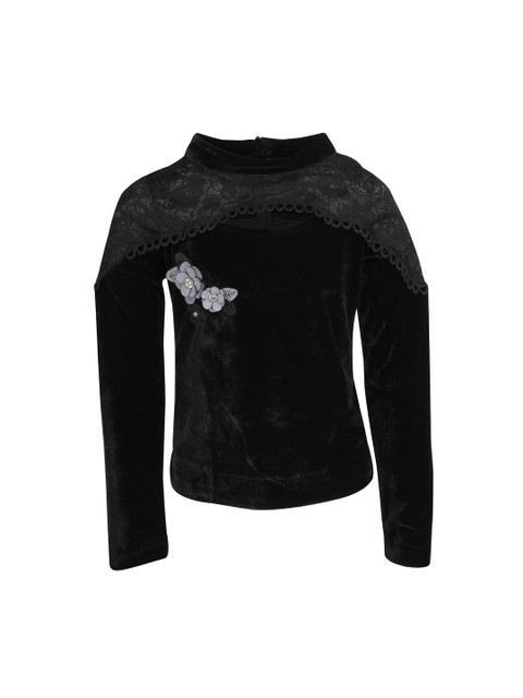 

CUTECUMBER Girls Black Solid Top