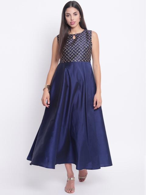 

Shakumbhari Women Navy Blue Embellished Fit & Flare Dress