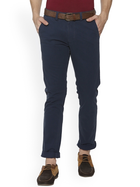 

Peter England Casuals Men Navy Blue Slim Fit Solid Regular Trousers