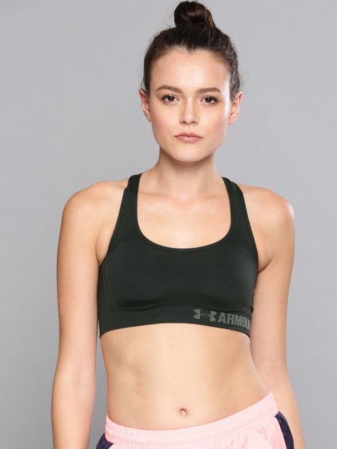 

Under Armour Black Solid Threadborne Crossback Sports Bra 1307932-001